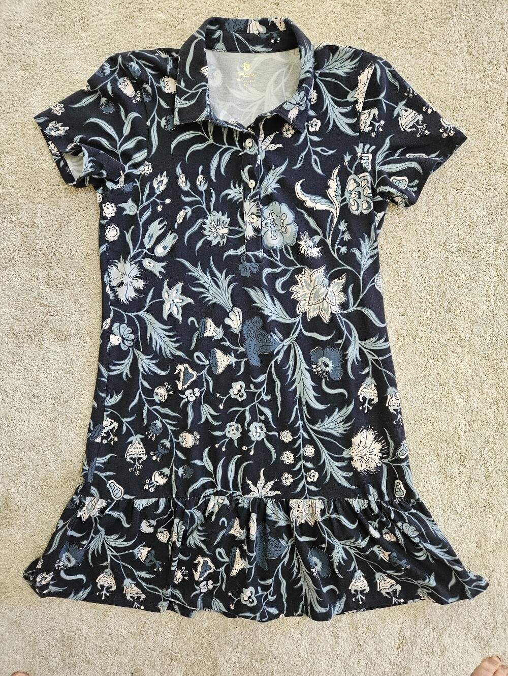 Spartina 449 Navy Floral Collared Dress